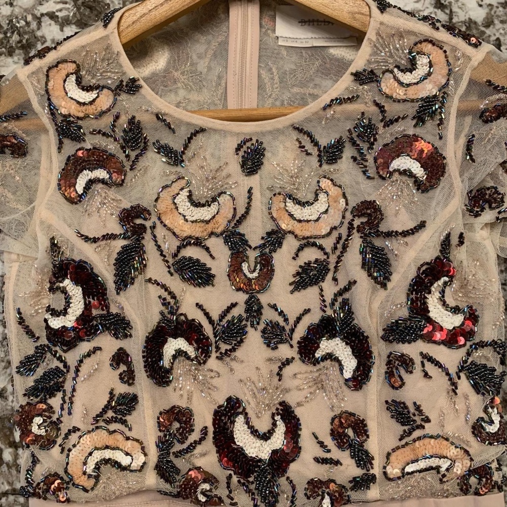 anthropology beaded mid dress